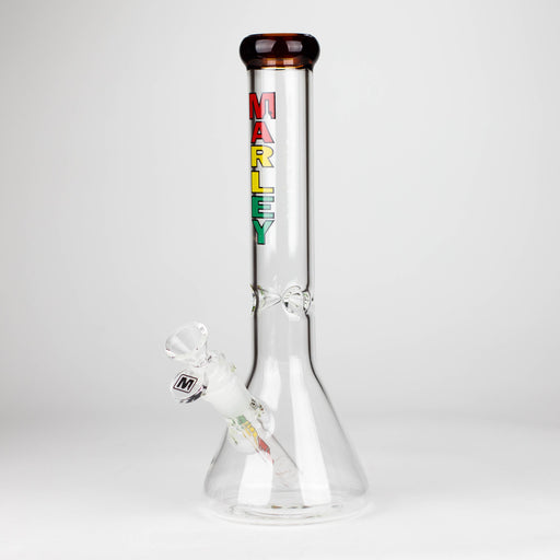 Marley | 11" 5mm Glass Beaker Bong [3825] Glass Bong Smoking Cat Distribution Amber