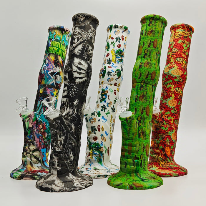 Fortune | 13-½" Graphic Silicone Straight Shooter [SP1008P] Resin · Silicone · Plastic Bong Fortune