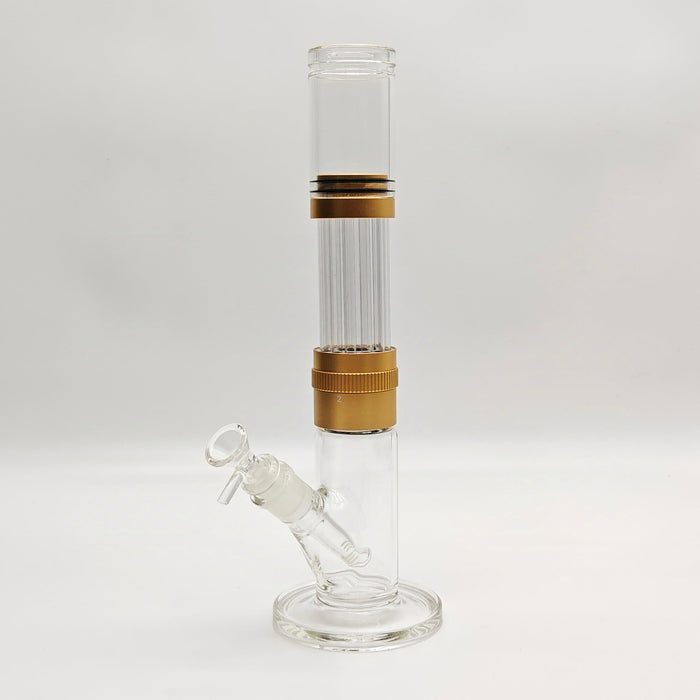 13.5" Detachable Airflow Straight Shooter Glass Bong Super Supplys Inc Gold