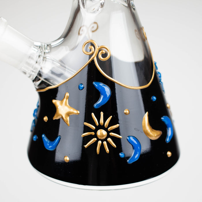 10" 3D Sky Design Glass Beaker Bong Glass Bong 777 Smoke