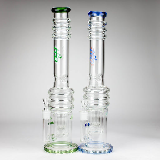 H2O | 18" 7mm glass bong with double layer honeycomb [H2O-5015] Glass Bong Canadian Distributor
