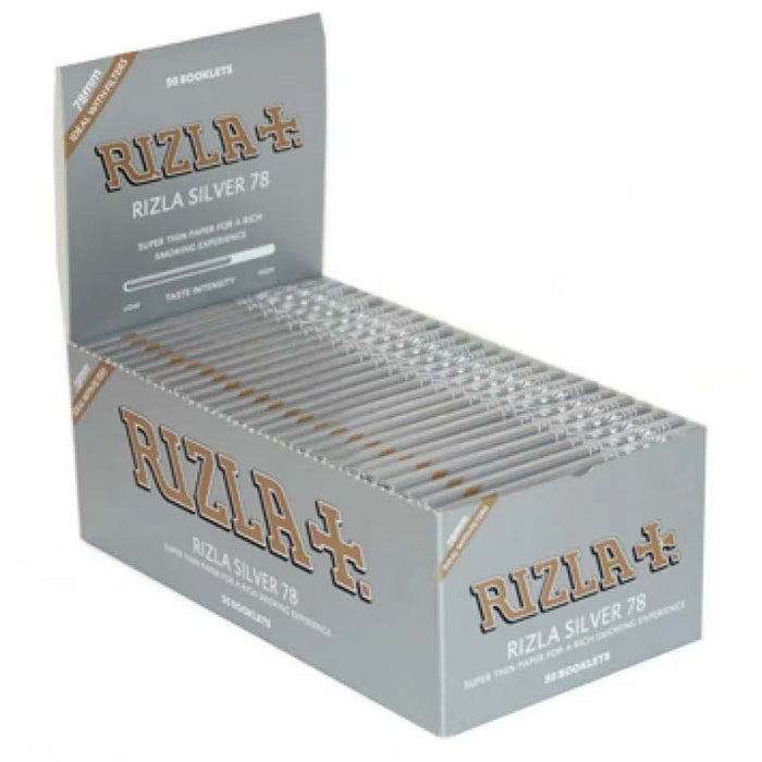 Rizla | Super Thin Silver1-1/4 Box Of 50 1 - 1/4" Size Super Supplys Inc