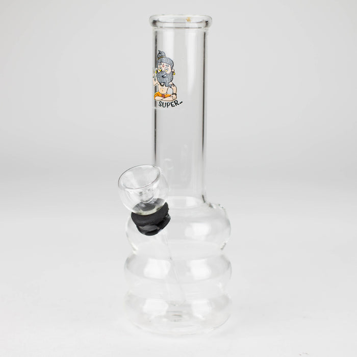 6" Clear Glass water pipe-Sticker Glass Bong Bongzie Smokes