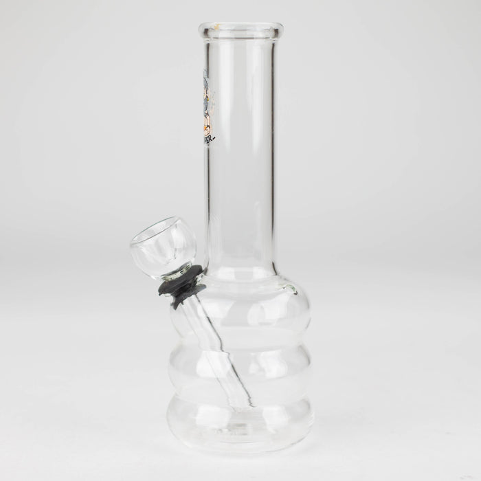 6" Clear Glass water pipe-Sticker Glass Bong Bongzie Smokes