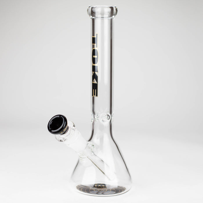 TOKE | 10" Beaker glass water bong Glass Bong Smoking Cat Distribution Black