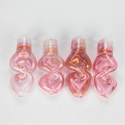 2.5" Pink Gold fumed Glass Twist Pipe Pack of 4 Glass Pipe Super Supplys Inc