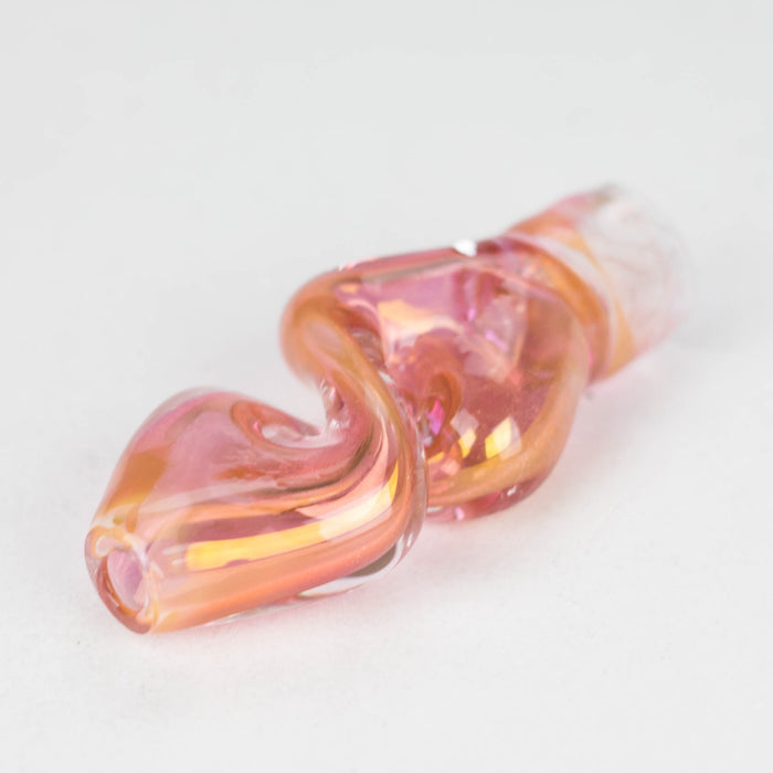 2.5" Pink Gold fumed Glass Twist Pipe Pack of 4 Glass Pipe Super Supplys Inc