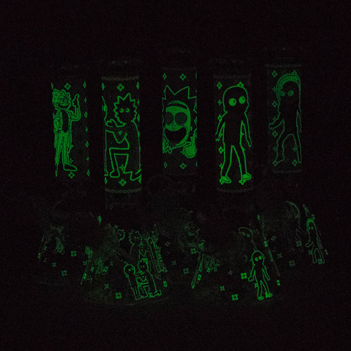 8" Glow In The Dark 4mm glass bong Glass Bong Super Supplys Inc