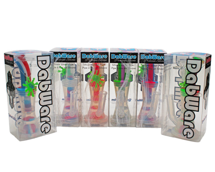 Dabware | Silicone Bubbler Platinum 10" Double Perc (Green) Resin · Silicone · Plastic Bong Maq Distributors