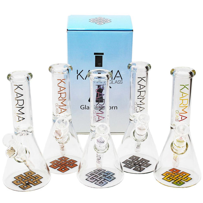 Karma | 9" Skinny Beaker Glass Bong Glass Bong Maq Distributors