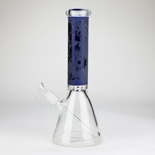 14" High Quality engraved Beaker Glass Bong [C2664-3] Glass Bong Canadian Distributor