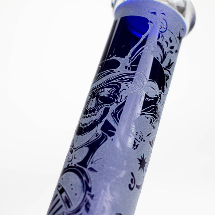 14" High Quality engraved Beaker Glass Bong [C2664-3] Glass Bong Canadian Distributor