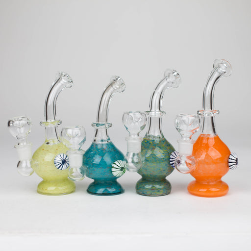 6" Bent neck bong with decoration-Color Assorted Glass Bong Bongzie Smokes