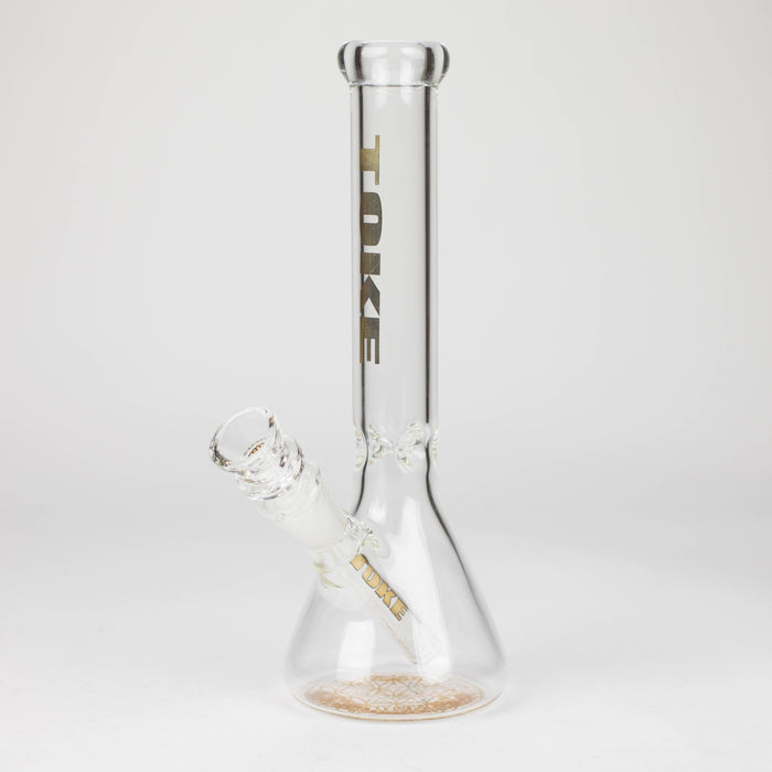 TOKE | 10" Beaker glass water bong Glass Bong Smoking Cat Distribution Gold