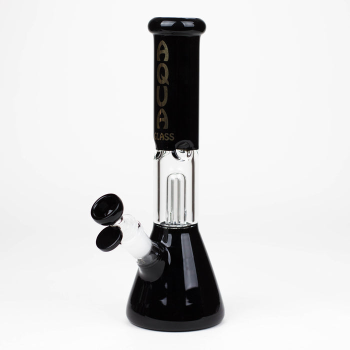 AQUA | 10″ Glass Bong with Percolator & Bowl [B2] Glass Bong Canadian Distributor Black