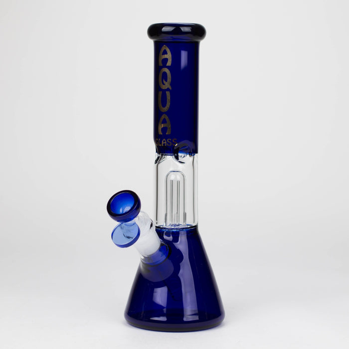 AQUA | 10″ Glass Bong with Percolator & Bowl [B2] Glass Bong Canadian Distributor Blue
