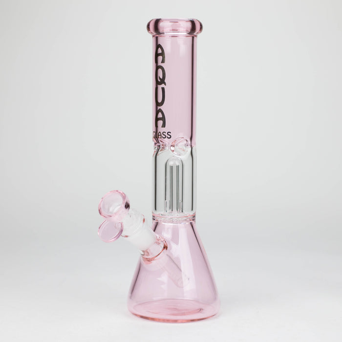 AQUA | 10″ Glass Bong with Percolator & Bowl [B2] Glass Bong Canadian Distributor Pink