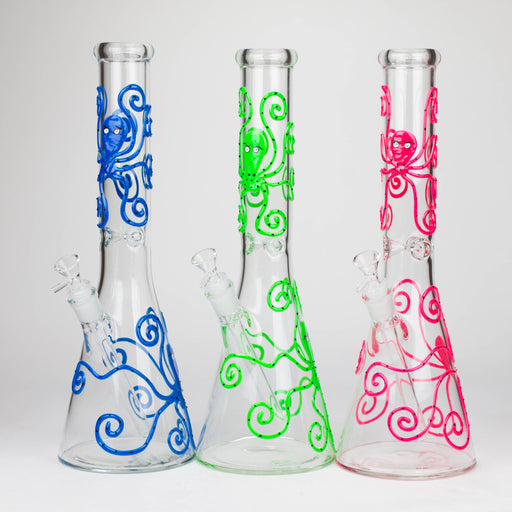15.5" Glow in the dark beaker glass water bong [AK082] Glass Bong Canadian Distributor