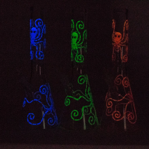 15.5" Glow in the dark beaker glass water bong [AK082] Glass Bong Canadian Distributor
