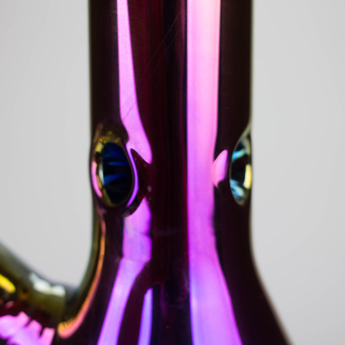 14" Leaf 7mm Glass Bong – Rainbow Oil Slick [AK080] Glass Bong Canadian Distributor