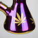 14" Leaf 7mm Glass Bong – Rainbow Oil Slick [AK080] Glass Bong Canadian Distributor