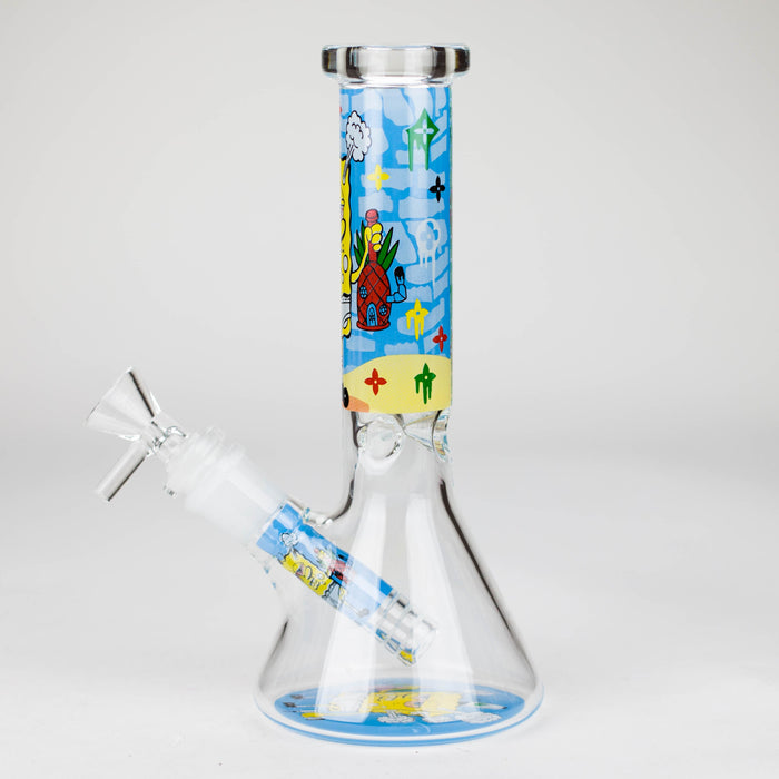 7.5" 4mm Cartoon Design Beaker Bong [PIP877] Glass Bong NIBO Distribution