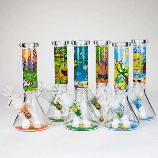 7.5" 4mm Cartoon Design Beaker Bong [PIP877] Glass Bong NIBO Distribution