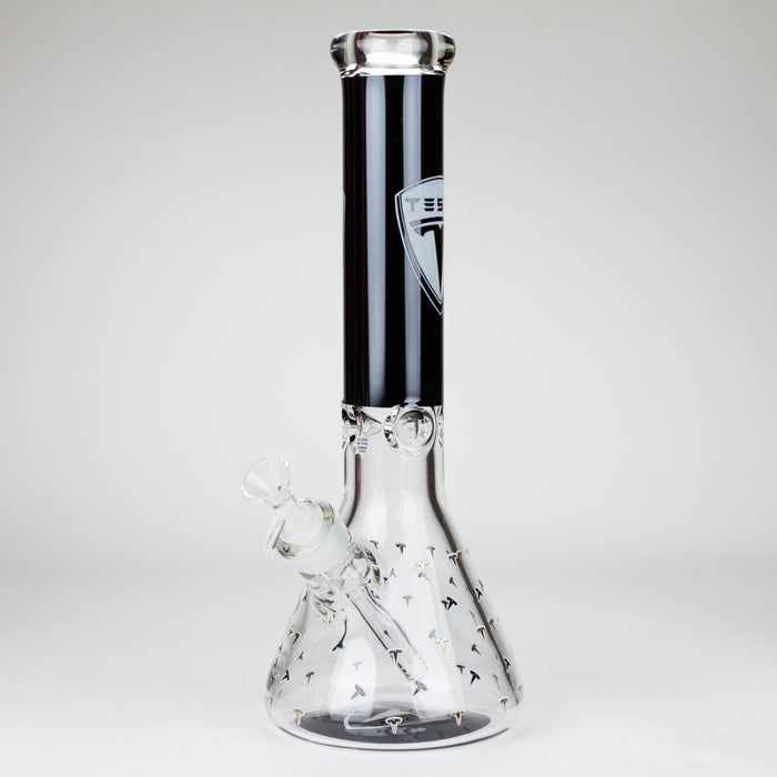 TSLA Glow in the Dark 14" 9 mm glass bong [PIP866] Glass Bong NIBO Distribution Design D