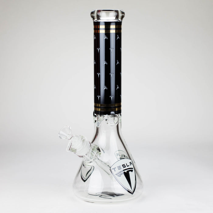 TSLA Glow in the Dark 14" 9 mm glass bong [PIP866] Glass Bong NIBO Distribution Design E
