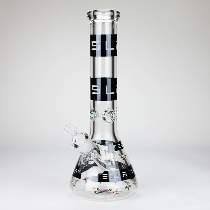 TSLA Glow in the Dark 14" 9 mm glass bong [PIP866] Glass Bong NIBO Distribution Design F