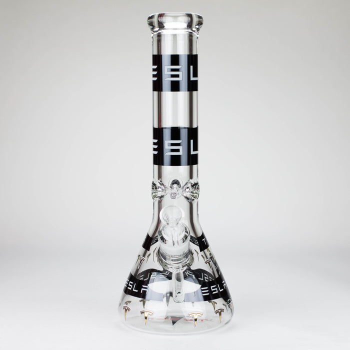 TSLA Glow in the Dark 14" 9 mm glass bong [PIP866] Glass Bong NIBO Distribution