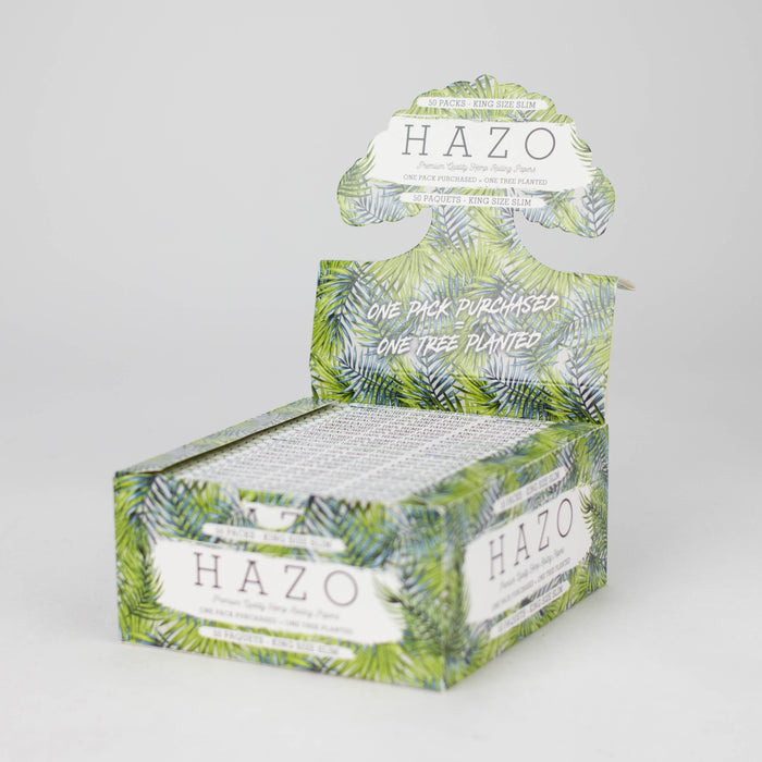 HAZO Hemp Rolling Papers | King Size Slim - Full Display of 50x Booklets | Plants 50 Trees! King Size HAZO