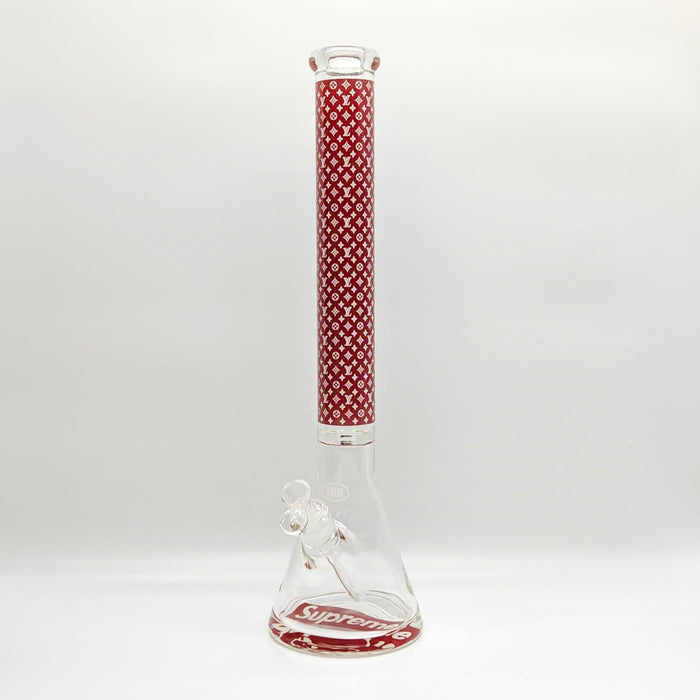 20" Stylish Designed 9mm Glow in the dark Glass Bong [LV205009] Glass Bong Super Supplys Inc Dark Red