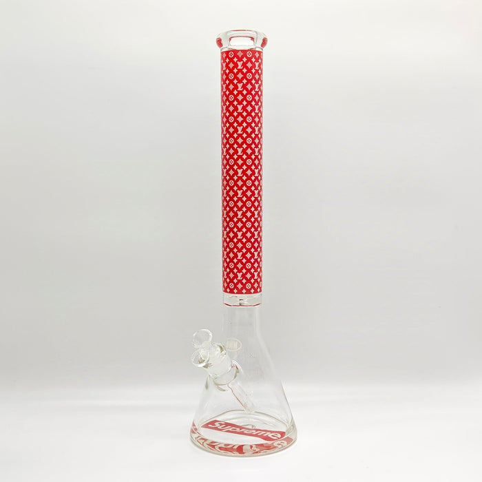20" Stylish Designed 9mm Glow in the dark Glass Bong [LV205009] Glass Bong Super Supplys Inc Red