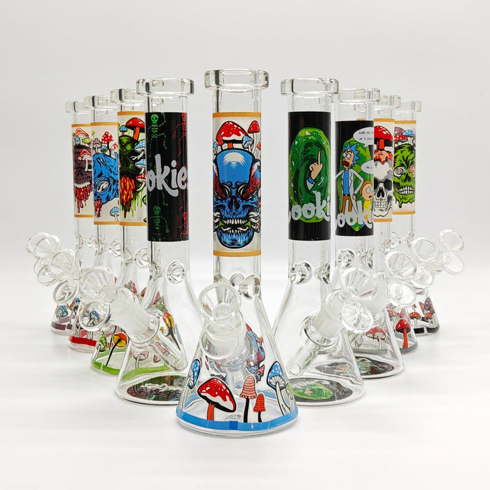 9" 4mm Assorted Characters Beaker Bong [093204P] Glass Bong Super Supplys Inc