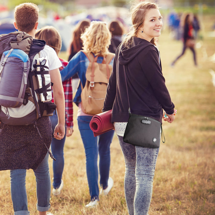 Herbhuggers | Smell Proof Bag with Combination Lock + Metal Rolling Tray Pouch Herbhuggers