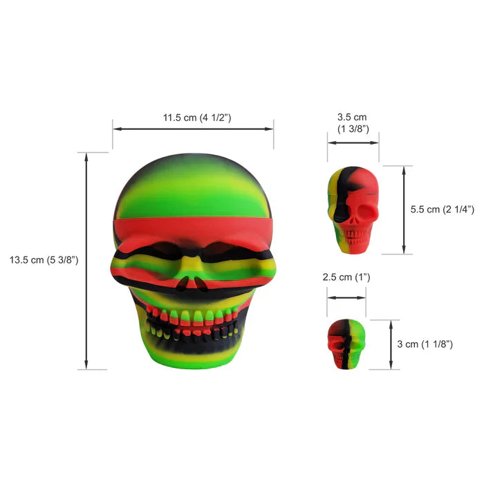Silicone Skull Containers 3-Piece Set Jar Herbhuggers