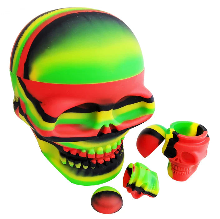 Silicone Skull Containers 3-Piece Set Jar Herbhuggers