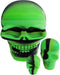 Silicone Skull Containers 3-Piece Set Jar Herbhuggers Radioactive (Black/Green)