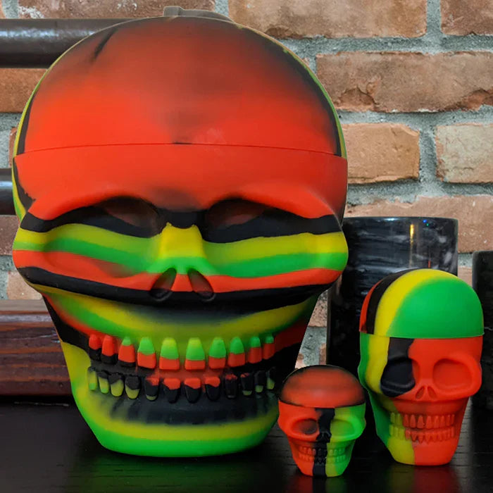 Silicone Skull Containers 3-Piece Set Jar Herbhuggers