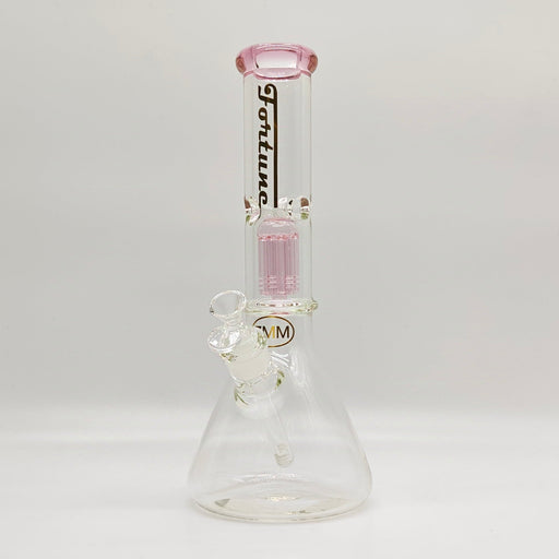 Fortune | 14" 7mm Tree Percolator Beaker Glass Bong [P145007] Glass Bong Fortune Pink