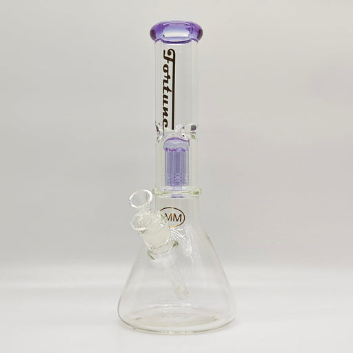 Fortune | 14" 7mm Tree Percolator Beaker Glass Bong [P145007] Glass Bong Fortune Purple