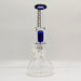 Fortune | 14" 7mm Tree Percolator Beaker Glass Bong [P145007] Glass Bong Fortune Blue