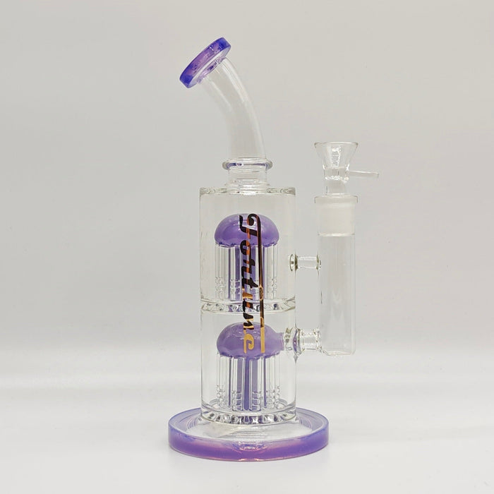 Fortune | 10“ Double Tree Perc Chamber Rig Glass Rig Fortune Milky Purple