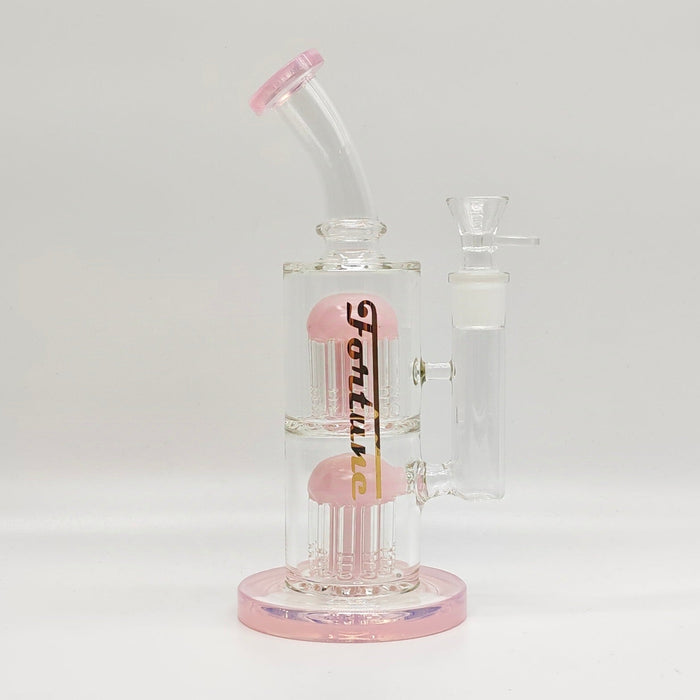 Fortune | 10“ Double Tree Perc Chamber Rig Glass Rig Fortune Pink
