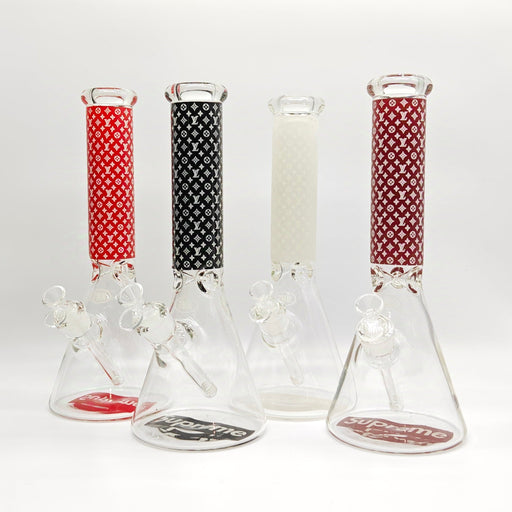 14" Stylish Designed 7mm Glow in the dark Glass Bong [LV145007] Glass Bong Super Supplys Inc