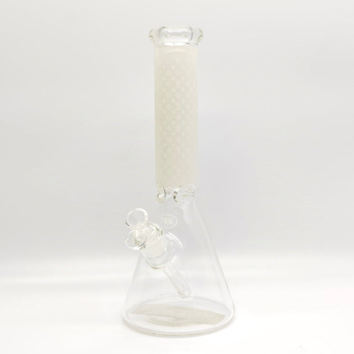 14" Stylish Designed 7mm Glow in the dark Glass Bong [LV145007] Glass Bong Super Supplys Inc White