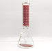 14" Stylish Designed 7mm Glow in the dark Glass Bong [LV145007] Glass Bong Super Supplys Inc Dark Red