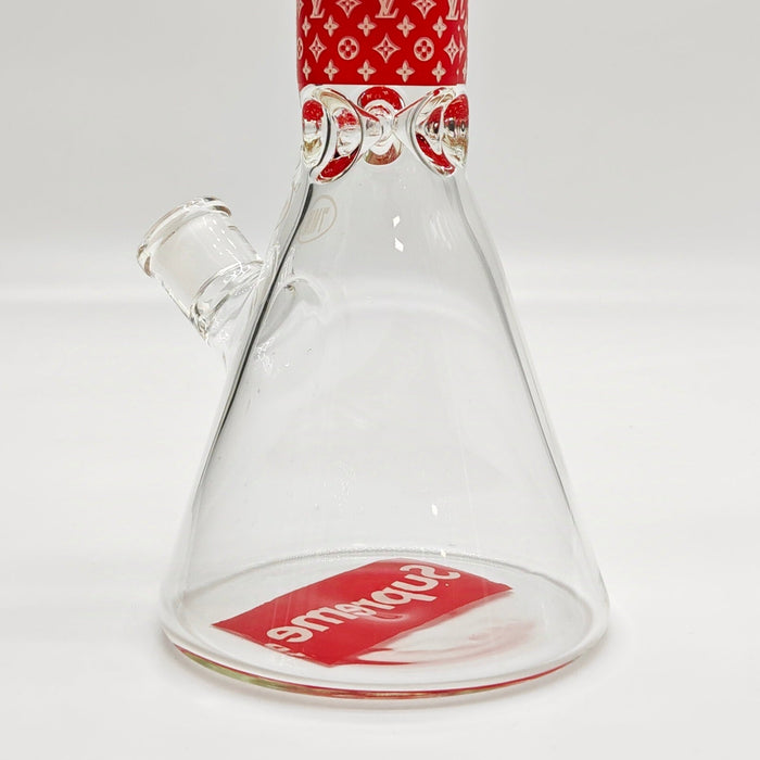 14" Stylish Designed 7mm Glow in the dark Glass Bong [LV145007] Glass Bong Super Supplys Inc