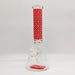 14" Stylish Designed 7mm Glow in the dark Glass Bong [LV145007] Glass Bong Super Supplys Inc Red